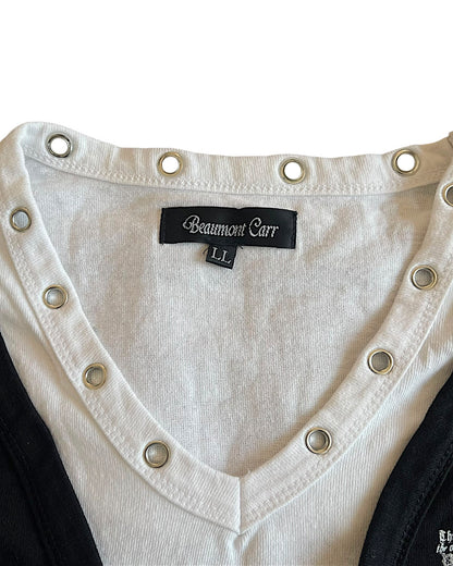 Beaumont Carr Layered Lace Up Eyelet Poem T-Shirt