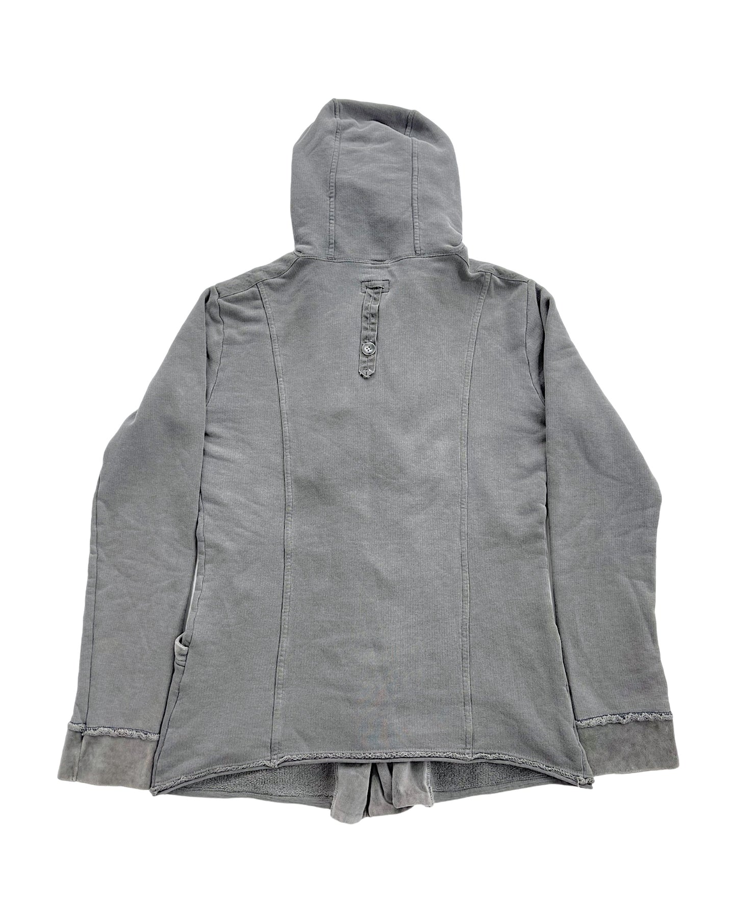 Marithé + François Girbaud 2000s Velour Cowel Hood Bondage Hybrid Sweatshirt