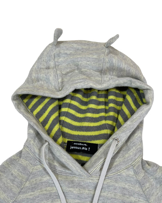 Mercibeaucoup Ears Hoodie Striped Long Sweatshirt