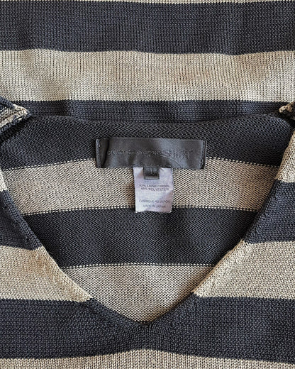 Comme Des Garcons SHIRT Over-Dyed Wool/Poly Striped Sweater