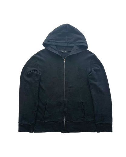 Yasuyuki Ishii Scar Distressed Grand 0 Paint Graphic Zip Hoodie