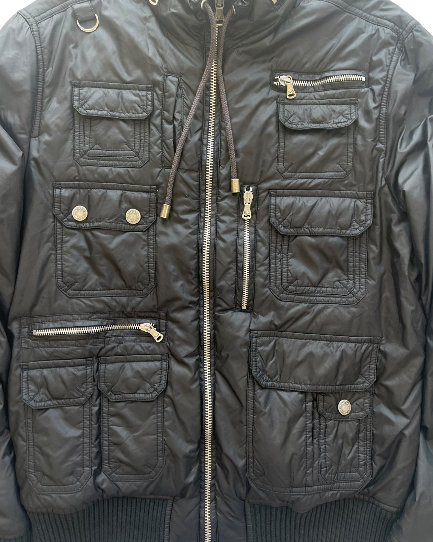 Dolce & Gabbana 00s Multi-Pocket Cargo Security Nylon Padded Jacket