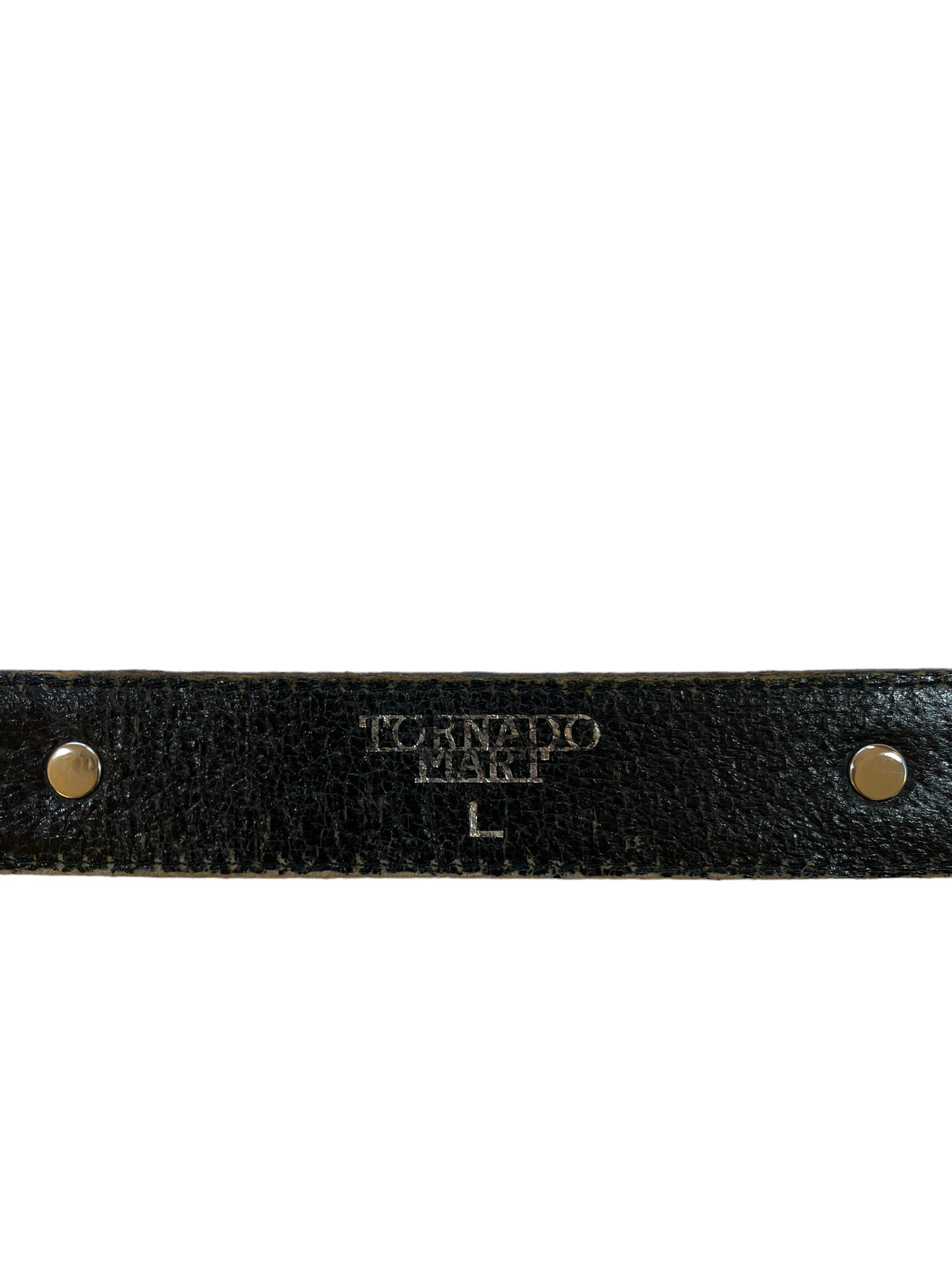 Tornado Mart Silver Concho Studded Crocodile Embossed Leather Belt