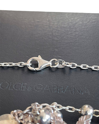 Dolce & Gabbana .925 Sterling Silver Cross Rosary Necklace