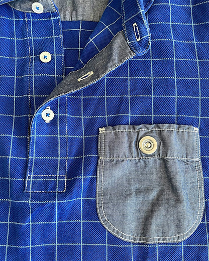 Junya Watanabe SS14 Snap Button Pocket Grid Polo Shirt