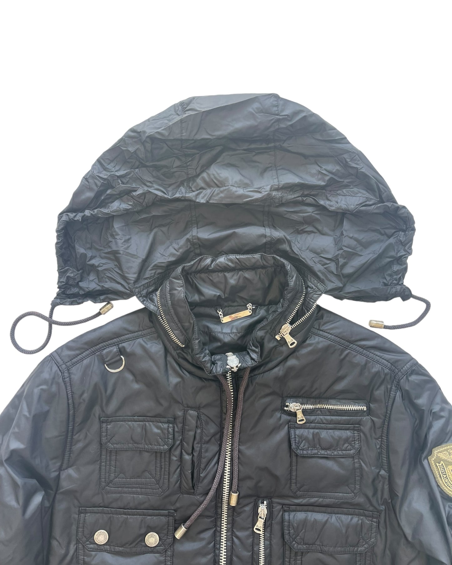 Dolce & Gabbana 00s Multi-Pocket Cargo Security Nylon Padded Jacket