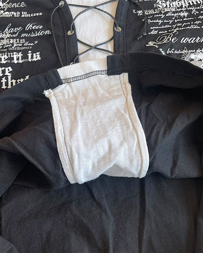 Beaumont Carr Layered Lace Up Eyelet Poem T-Shirt