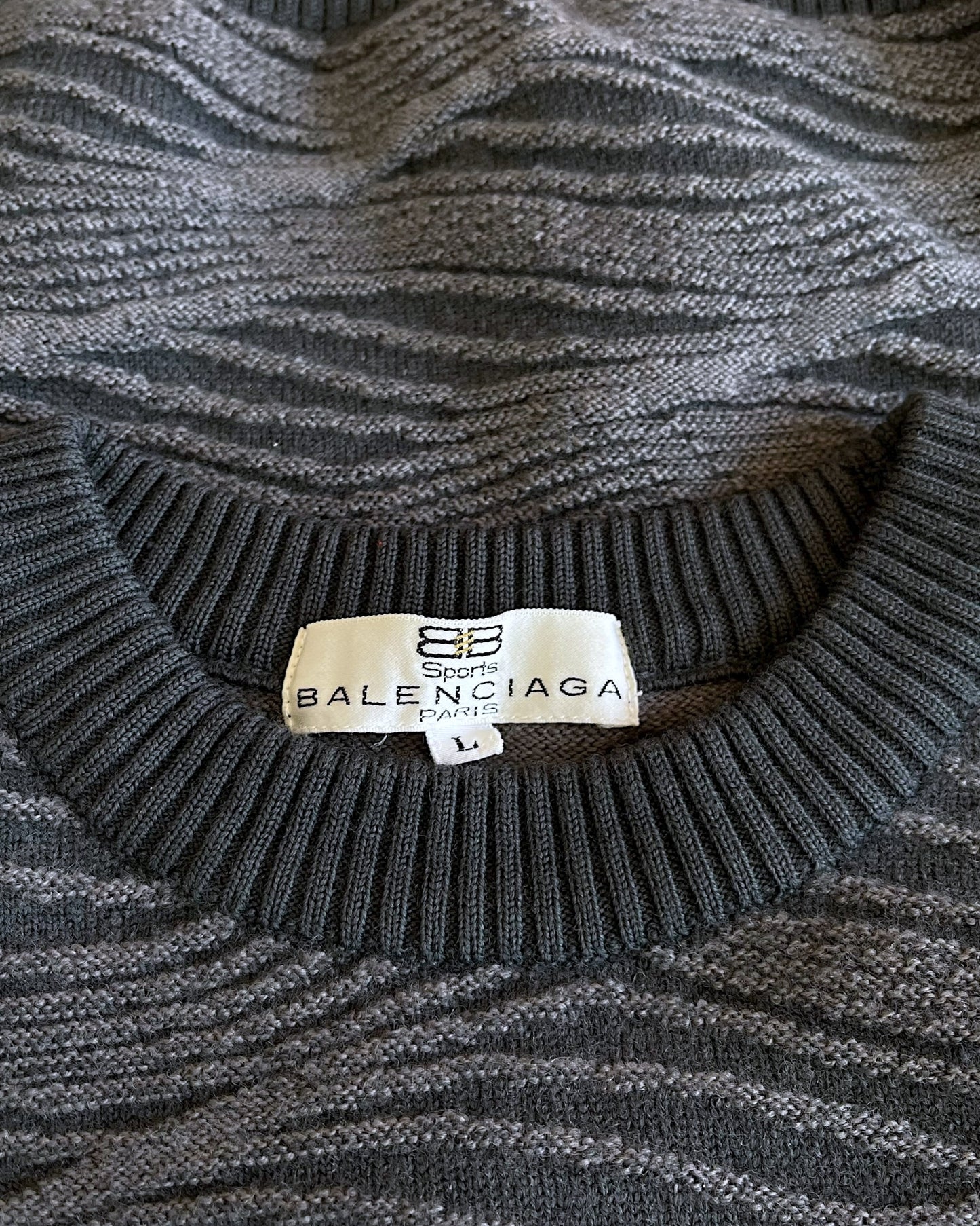 Balenciaga Paris Sports Vintage BB Waves Knit Sweater