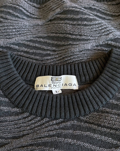 Balenciaga Paris Sports Vintage BB Waves Knit Sweater