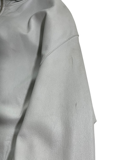 2000s Katharine Hamnett London High Neck Leather Blouson Jacket
