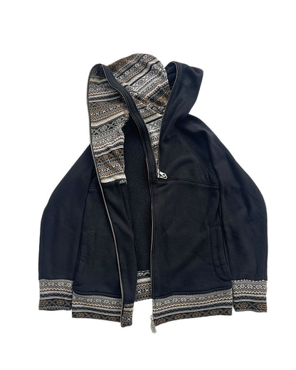 PPFM 2000s Double Hood Knit Aztec Sweatshirt