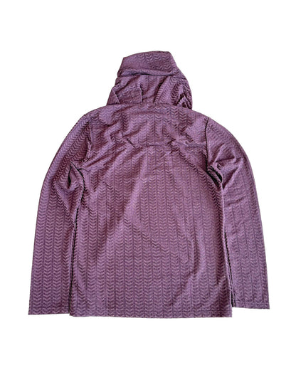 Zero By Tornado Mart Cowl Hood Chevron Woven Long Sleeve Top