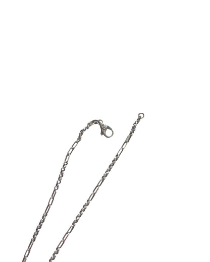 Dolce & Gabbana .925 Sterling Silver Gem Stones Cross Dog Tag Necklace