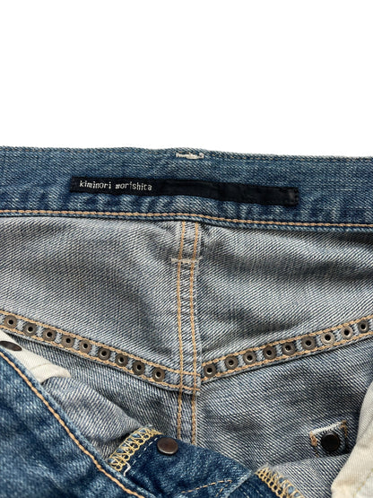2000s Kiminori Morishita Cashmere Wrapped Studs Repair Denim