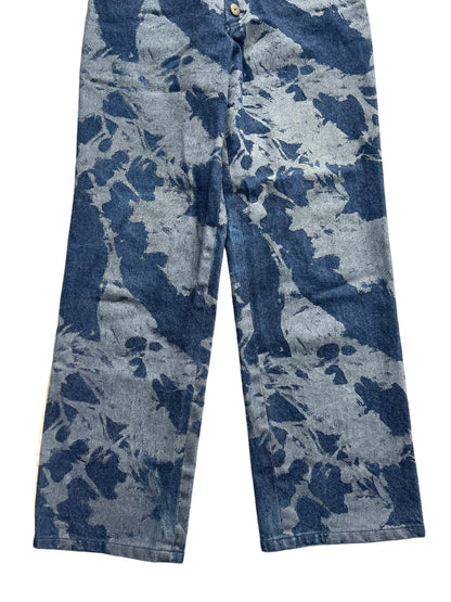 Beauty:Beast 00s Satin Trim Abstract Paint Denim