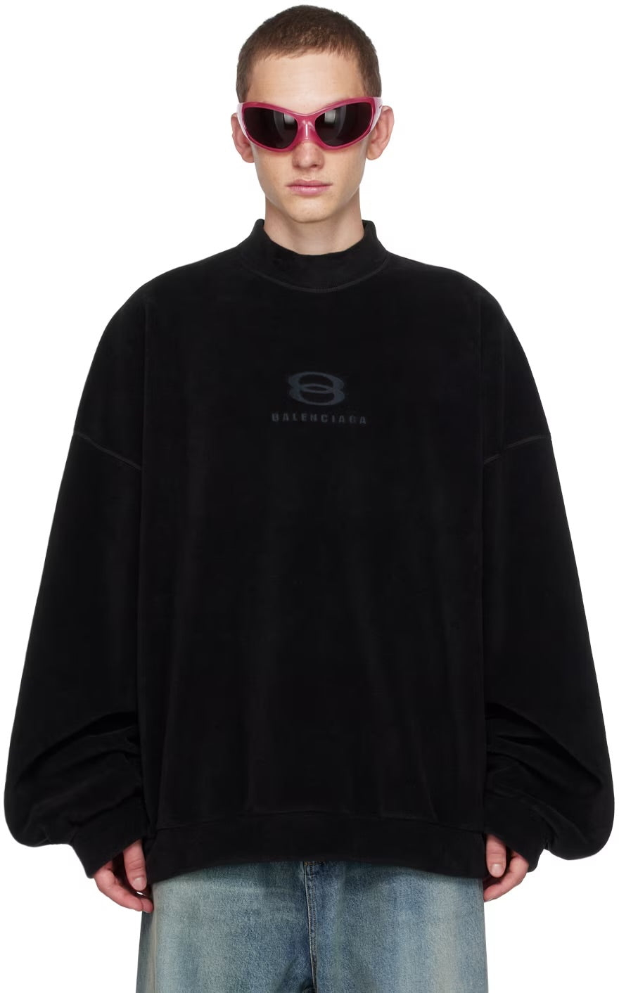 Balenciaga 2023 Unity Logo Brushed Fleece Sweatshirt