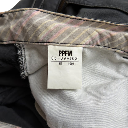 PPFM 2000s Double Waist Leather Tassel Floral Pants