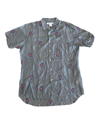 Comme Des Garçons SHIRT Embroidery Faces Cupro Crease Shirt