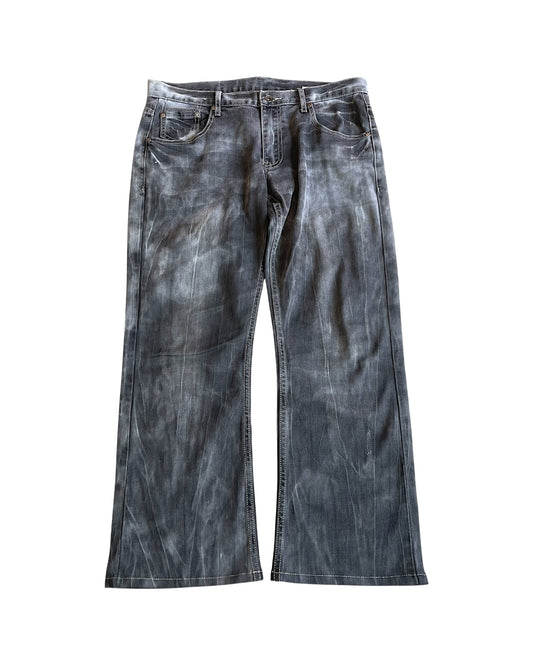 Semantic Design Studded Bleach Streaks Bootcut Denim Jeans