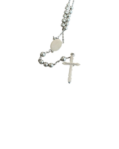Dolce & Gabbana .925 Sterling Silver Cross Rosary Necklace
