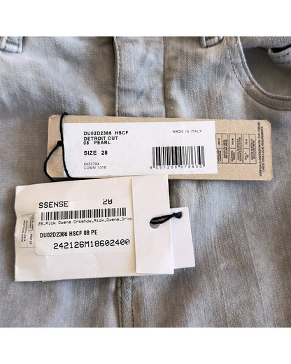 Rick Owens Drkshdw SS22 "Fogachine" Pearl Detroit Cut Denim Jeans