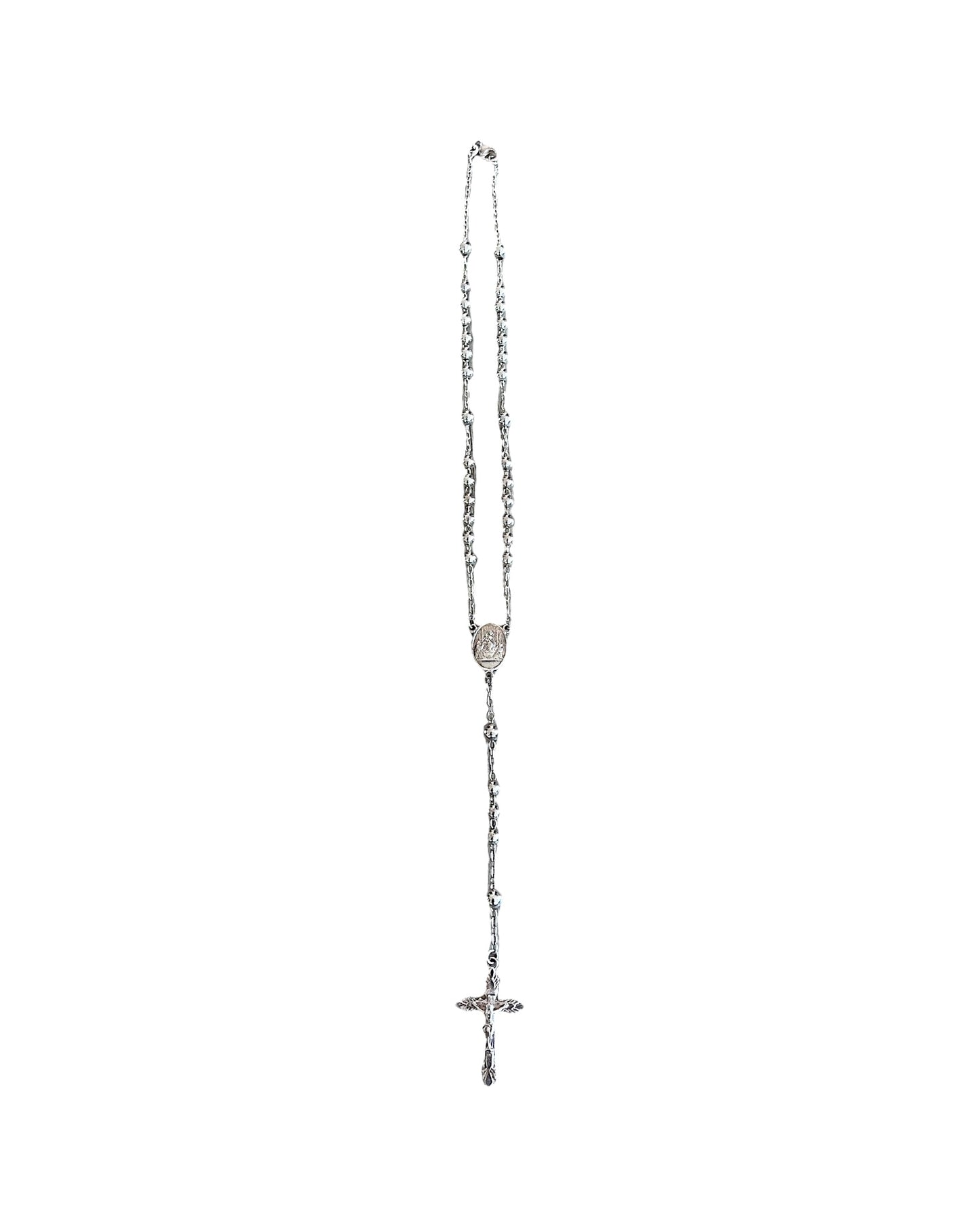 Dolce & Gabbana .925 Sterling Silver Cross Rosary Necklace