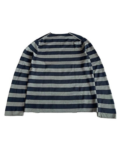 Comme Des Garcons SHIRT Over-Dyed Wool/Poly Striped Sweater