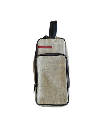 Prada Sport 2000s Leather Trim Expandable Clutch Canvas Bag