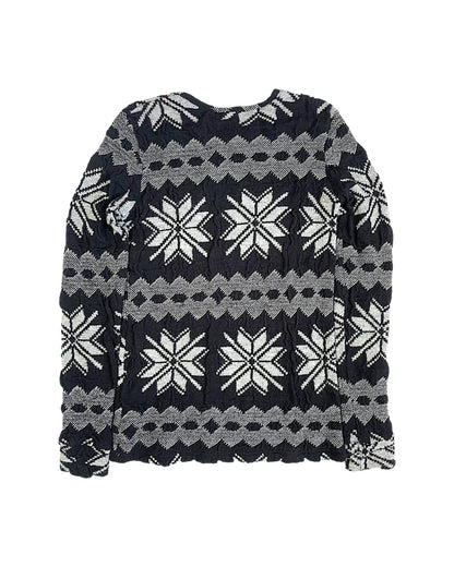 Raf Simons AW2003-2004 “Closer” Snowflake 3D Intarsia Knit Sweater