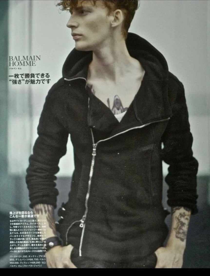 Balmain AW2010 Decarnin Cotton Biker Riders Jacket