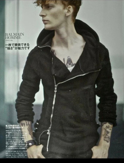 Balmain AW2010 Decarnin Cotton Biker Riders Jacket