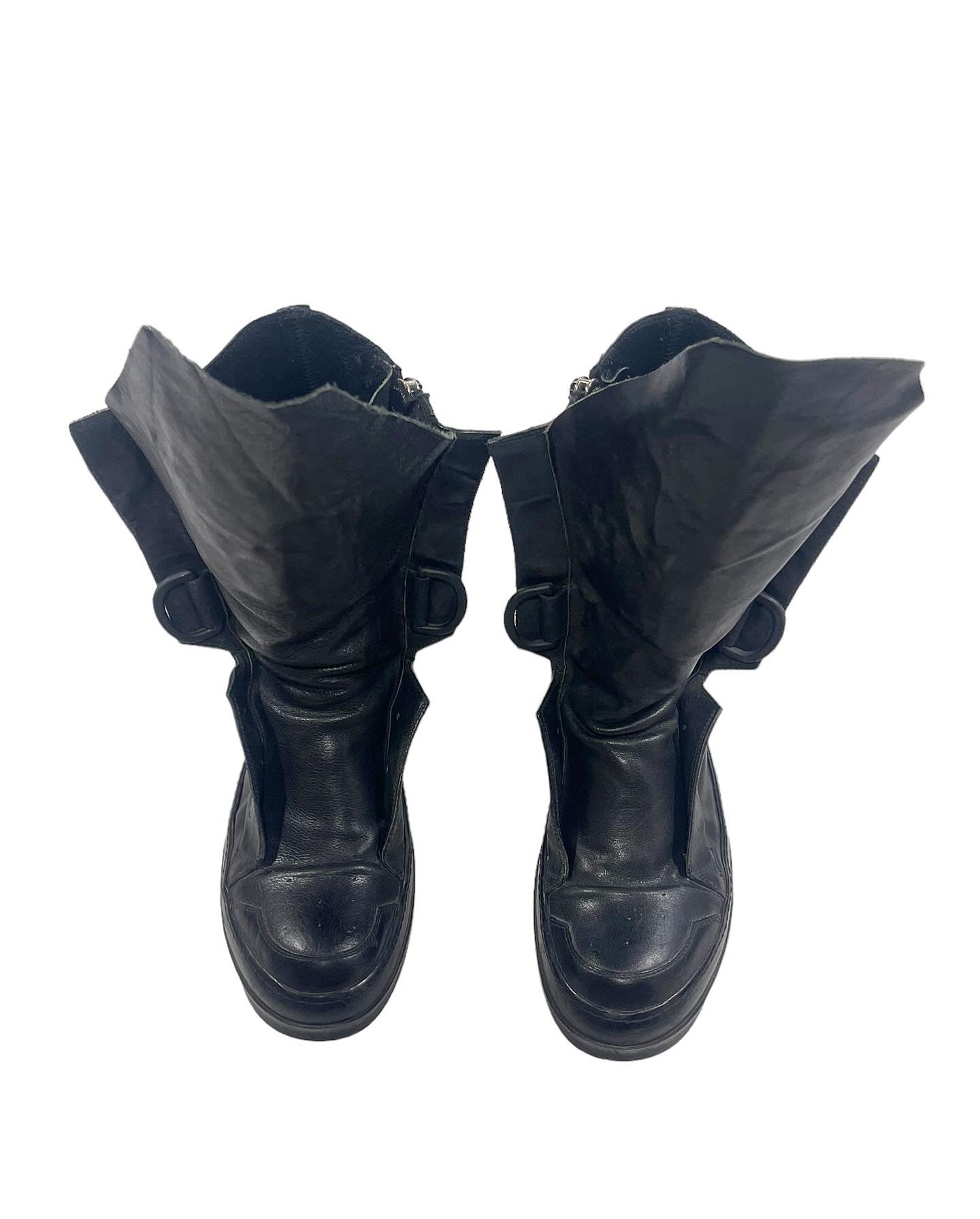 Rick Owens AW2012 “Mountain” D-Ring Laceless Leather Ramones Boots