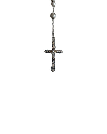 Dolce & Gabbana .925 Sterling Silver Cross Rosary Necklace