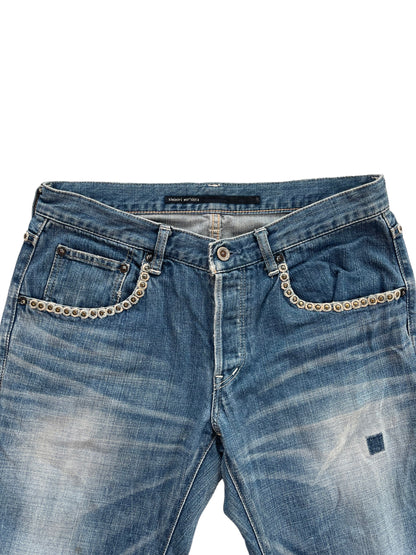 2000s Kiminori Morishita Cashmere Wrapped Studs Repair Denim