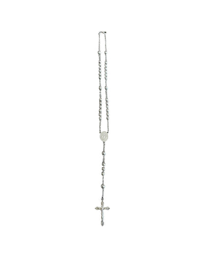 Dolce & Gabbana .925 Sterling Silver Cross Rosary Necklace