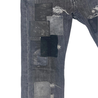 Junya Watanabe SS08 Mixed Leather Patchwork Distressed Denim