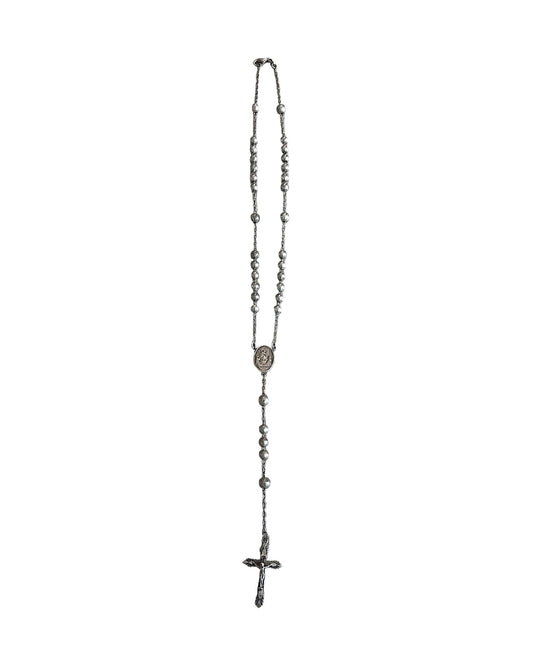 Dolce & Gabbana .925 Sterling Silver Cross Rosary Necklace