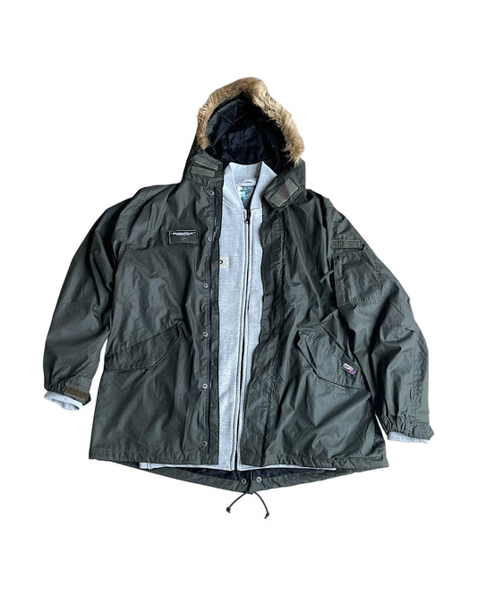 Breath Arabic Fur Fishtail Parka & Sweatshirt Bomber Patches Jacket