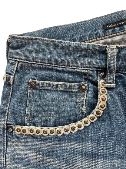 2000s Kiminori Morishita Cashmere Wrapped Studs Repair Denim
