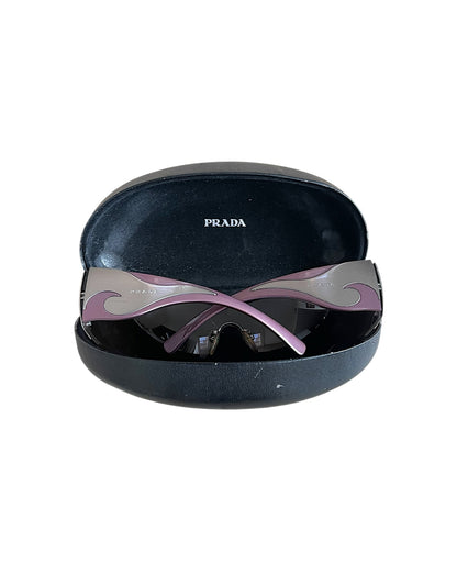 Prada 2000s Flame Wave Shield Sunglasses