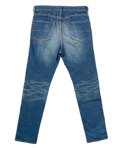 Miharayasuhiro Leather Patchwork Reconstructed Denim