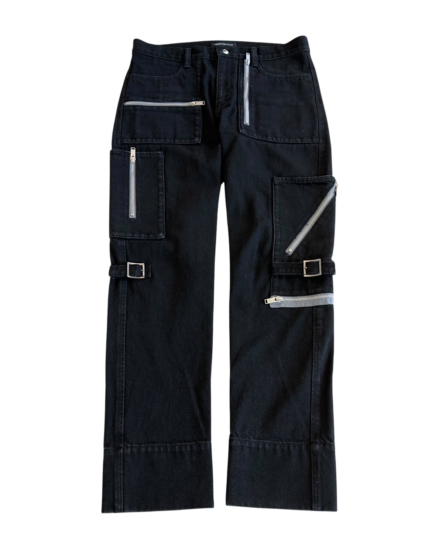Undercover Multi-Pocket Zipper Bondage Cargo Denim Jeans