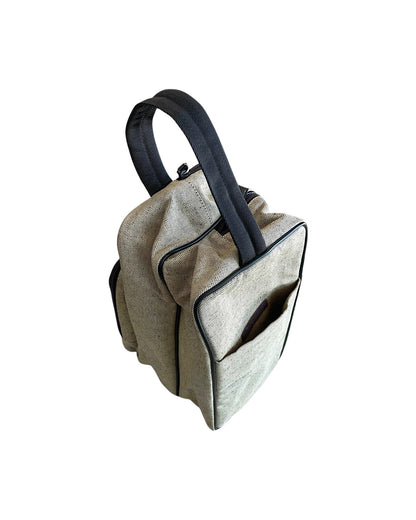 Prada Sport 2000s Leather Trim Expandable Clutch Canvas Bag