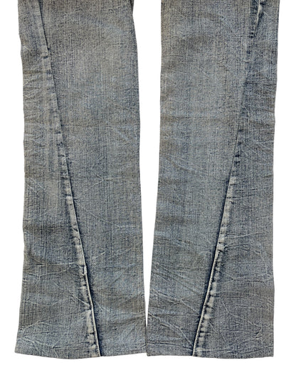 2000s Tornado Mart Tribal Embroidery Twisted Seam Chain Stitch Denim