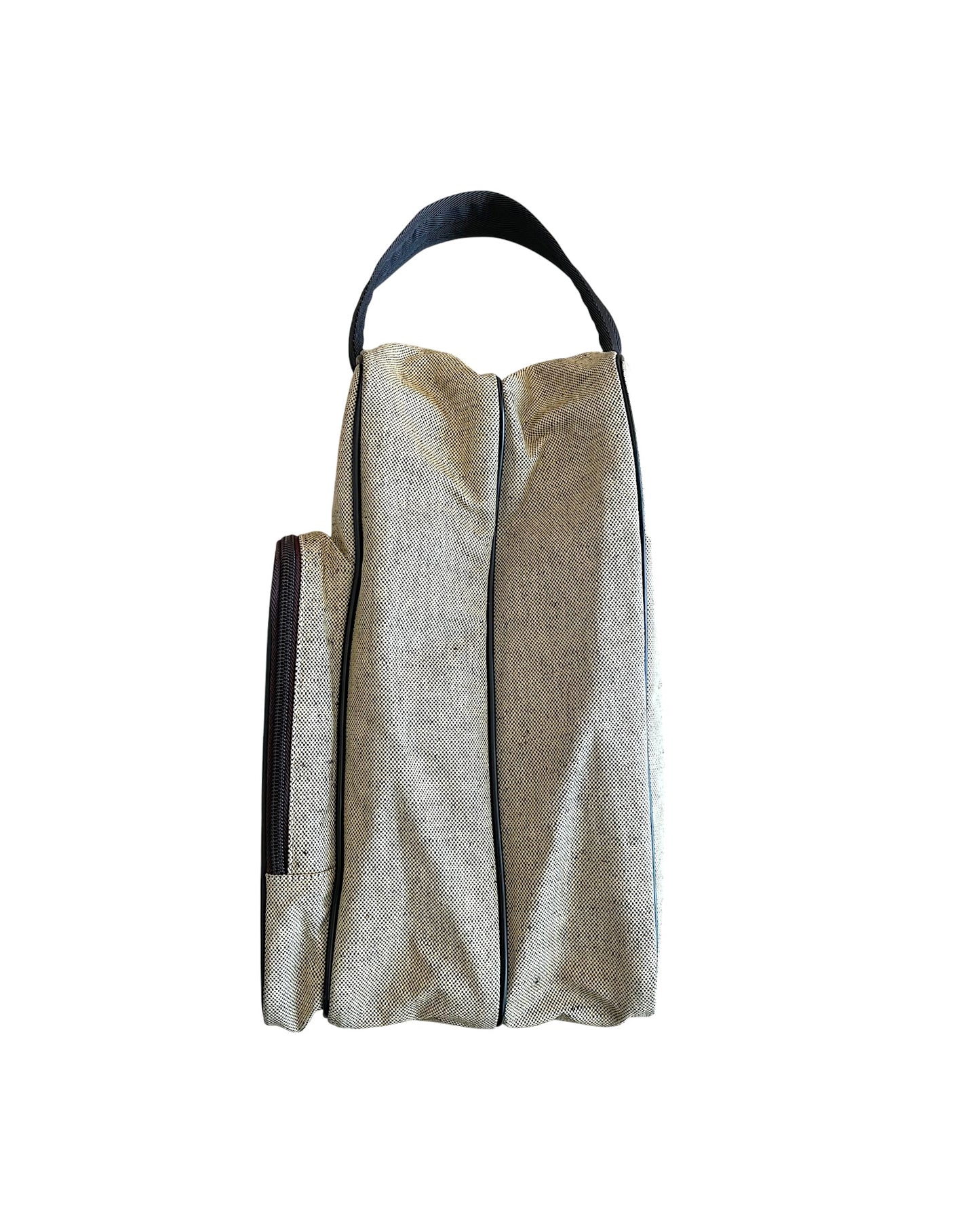 Prada Sport 2000s Leather Trim Expandable Clutch Canvas Bag