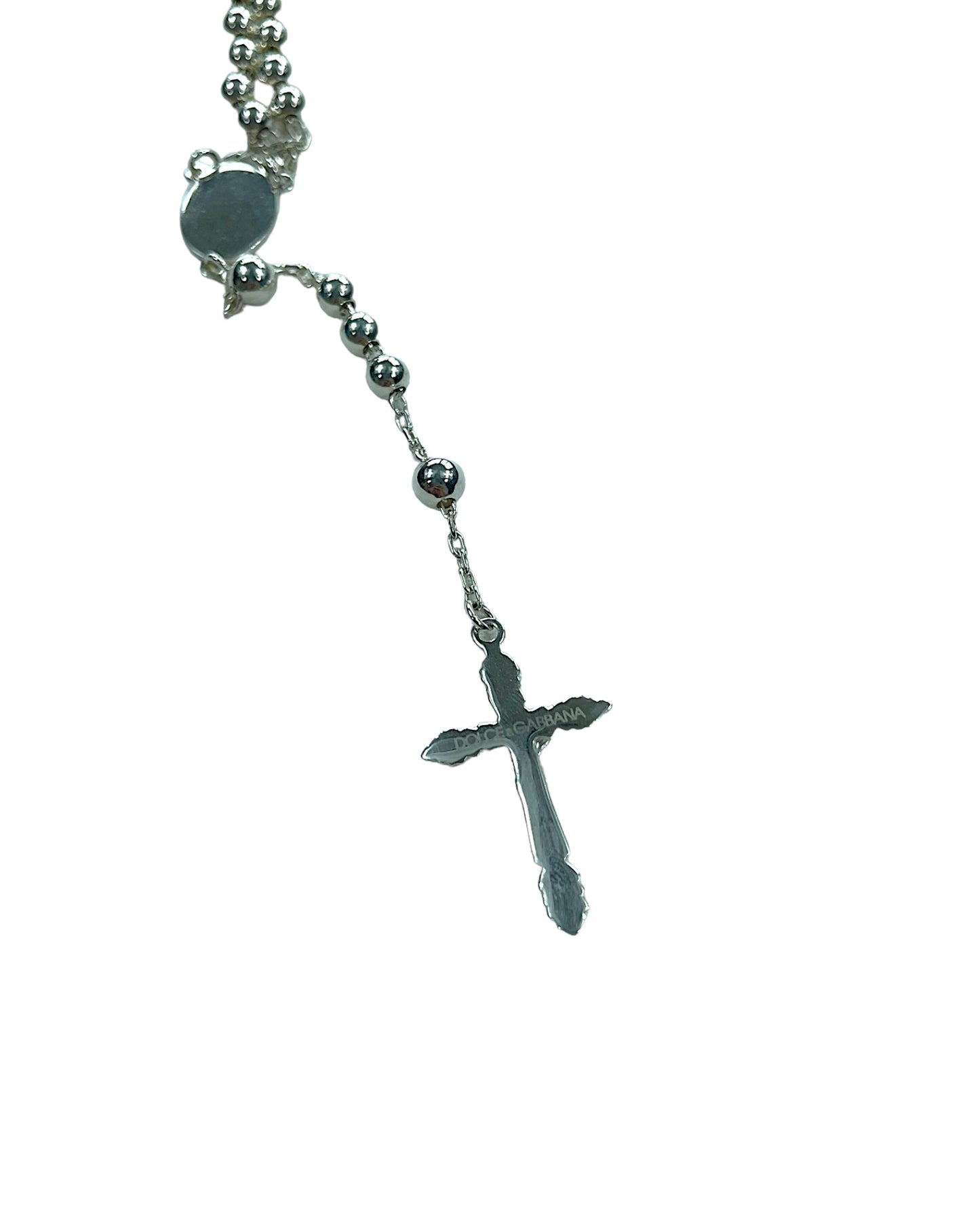 Dolce & Gabbana .925 Sterling Silver Cross Rosary Necklace