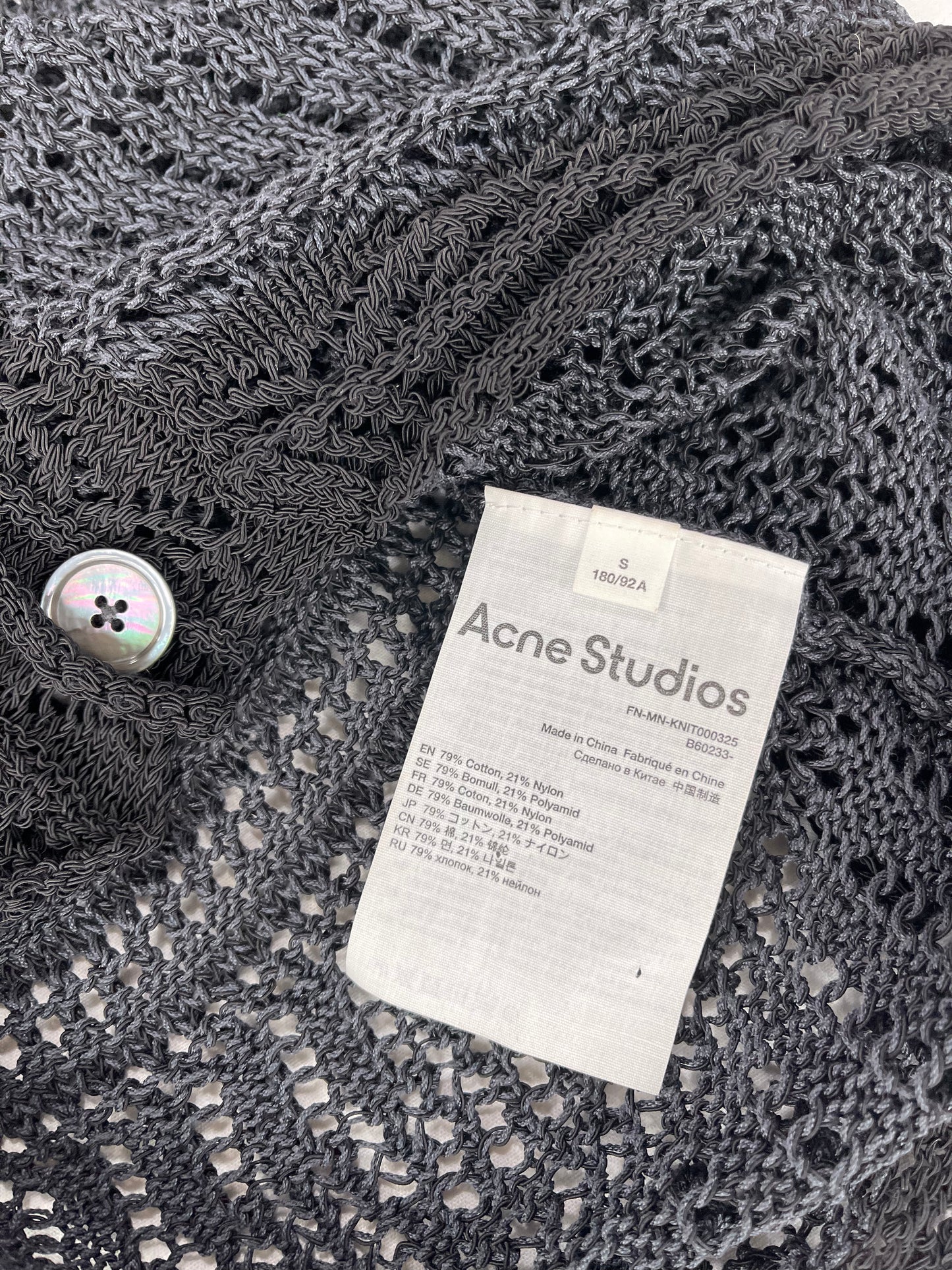 FW21 Acne Studios Crochet Oversized Knit Cardigan