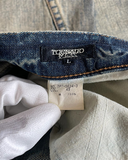 Tornado Mart 00s Distressed Repair Flare Denim Jeans