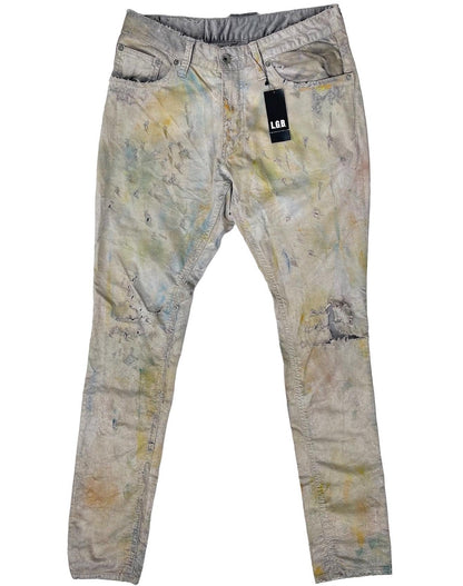 L.G.B (Le Grand Bleu) Sunflower Dye Distressed Corduroy Trousers