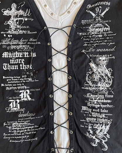 Beaumont Carr Layered Lace Up Eyelet Poem T-Shirt